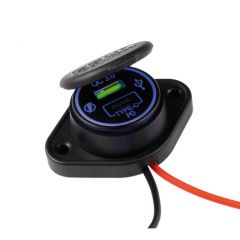 FOUR Connect 4-600163 vedenpitävä USB-C/A Virta-adapteri /USB TYPE-C +PD